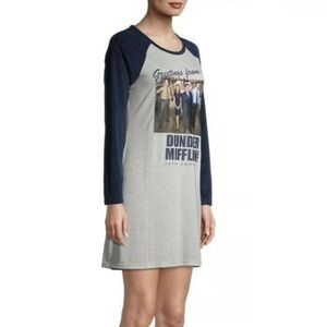 Dunder Mifflin Graphic Raglan Sleeve Night Shirt Size Medium‎ The Office